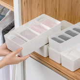 Urbane Home Cloth Storage Box 4 GridDrawer Divider|Wardrobe Organizer For clothes (White)